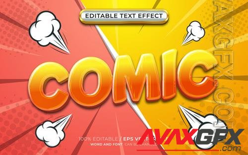 Vector comic cartoon hero 3d editable text effect