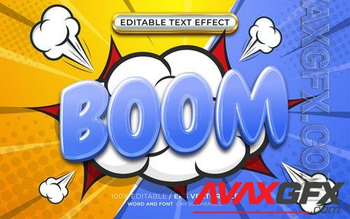 Vector boom comic cartoon hero 3d editable text effect