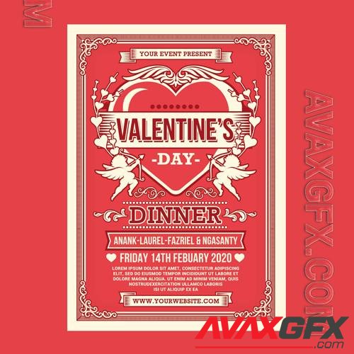 PSD valentine's day dinner flyer