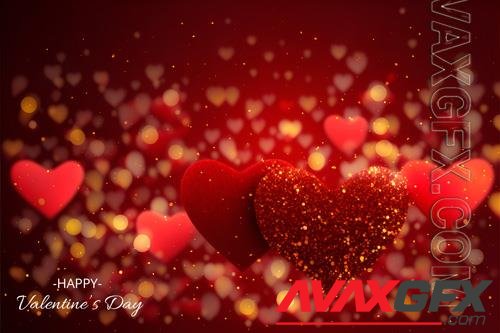 PSD red valentines day party heart background