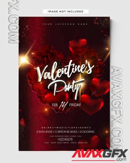 PSD happy hearts day artist flyer template