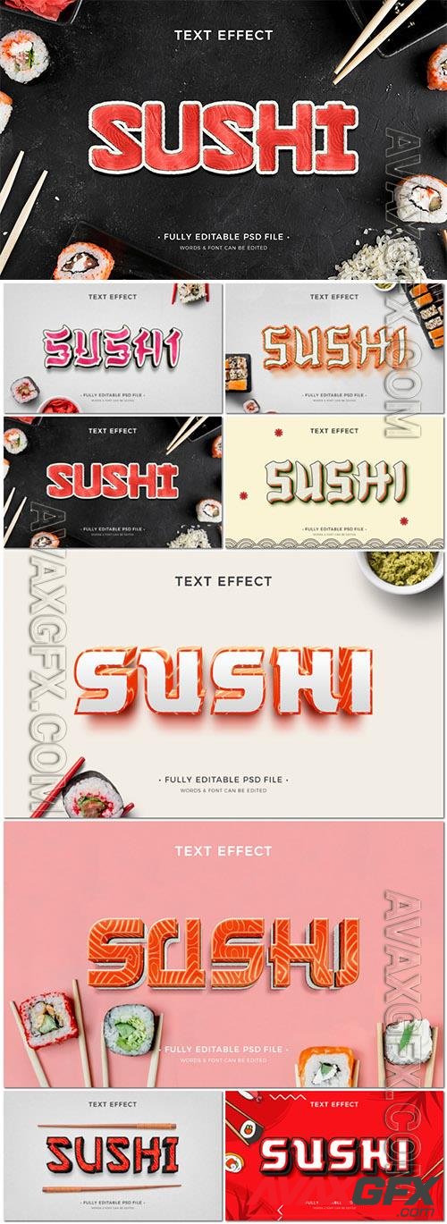 PSD sushi text effect