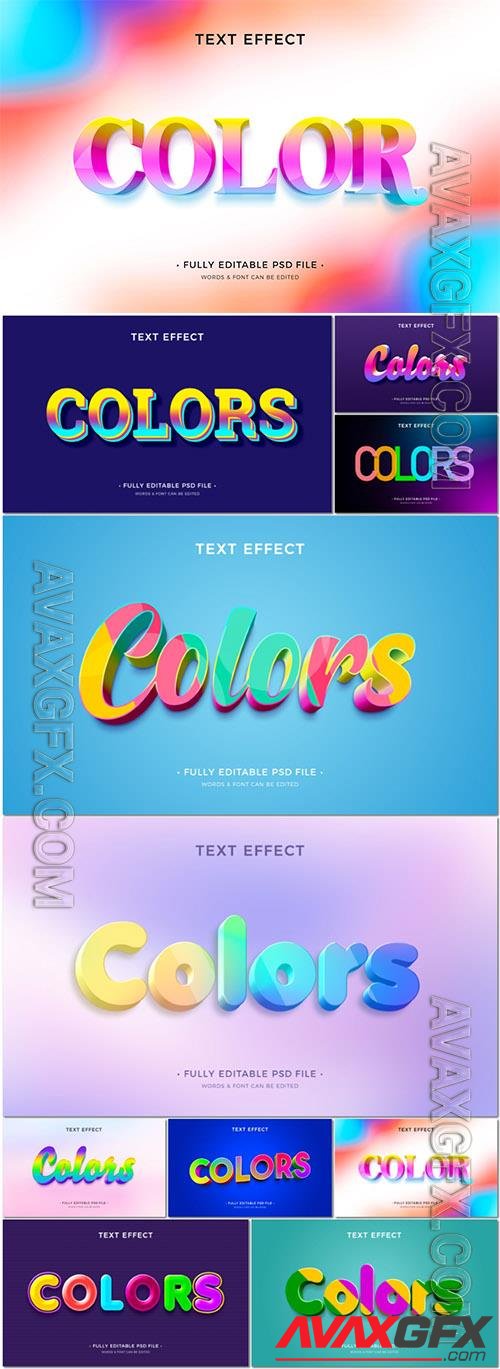 PSD colorful text effect