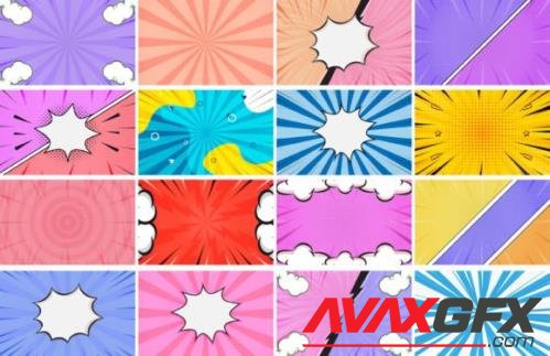 Abstract Comic Coloring Background Bundle