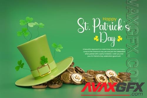 PSD saint patrick's day celebration 3d social media banner design templates