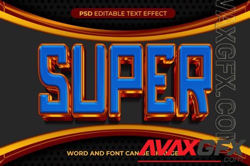 PSD super text effect blue 3d layered