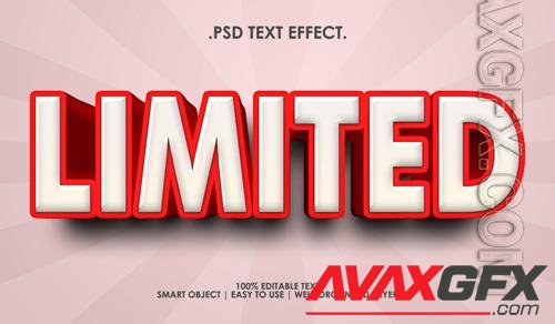 PSD limited red extrude text style effect premium text effect