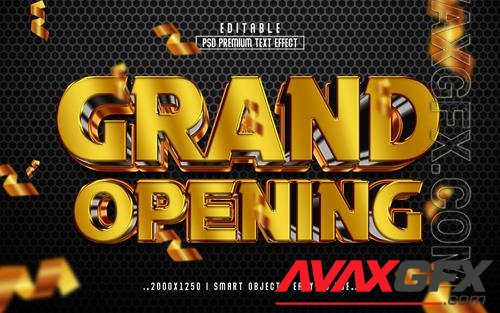 PSD grand opening 3d editable psd text effect style