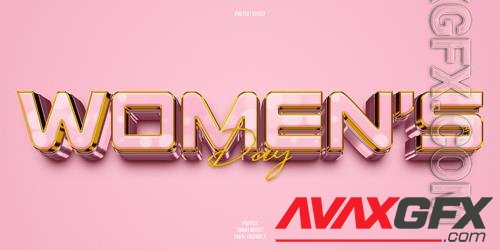 PSD women's day 3d editable text effect