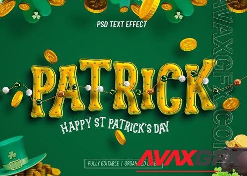 PSD st patrick's day editable text effect