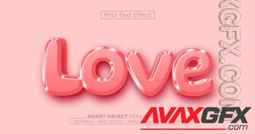 PSD love text glossy editable 3d style text effect