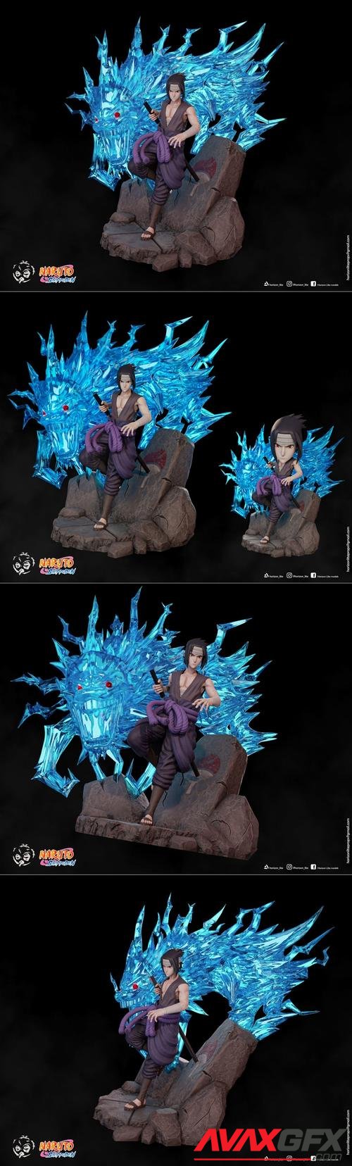 Sasuke Uchiha and chibi version pack 3D Print