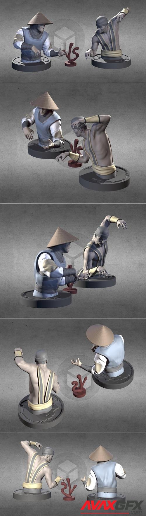 Raiden Vs Shang Tsung Busts - Polygon Artisan – 3D Print