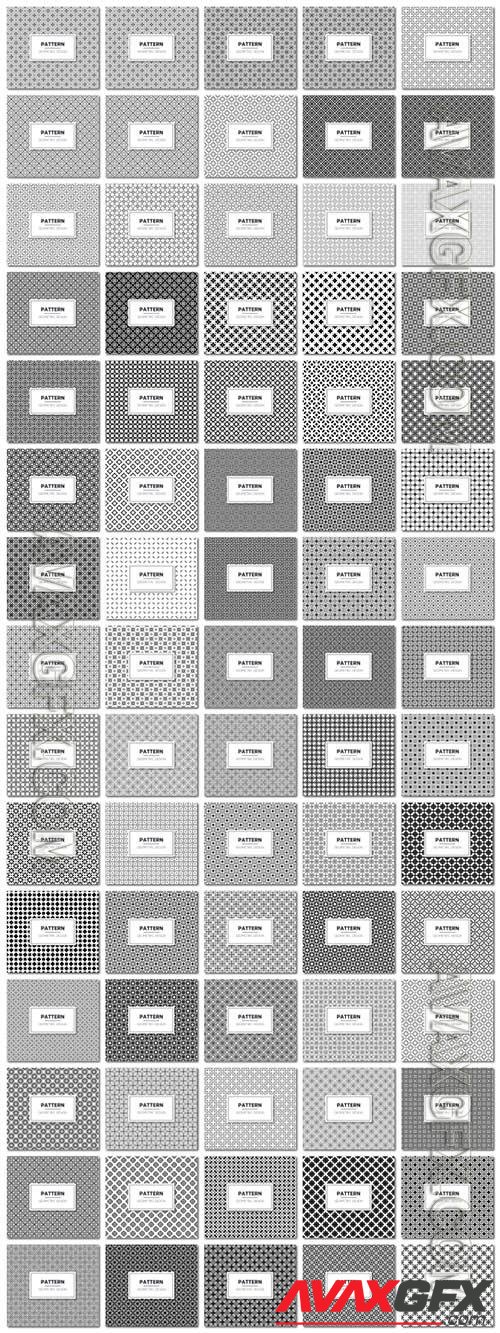 68 seamless geometric black and white vector pattern