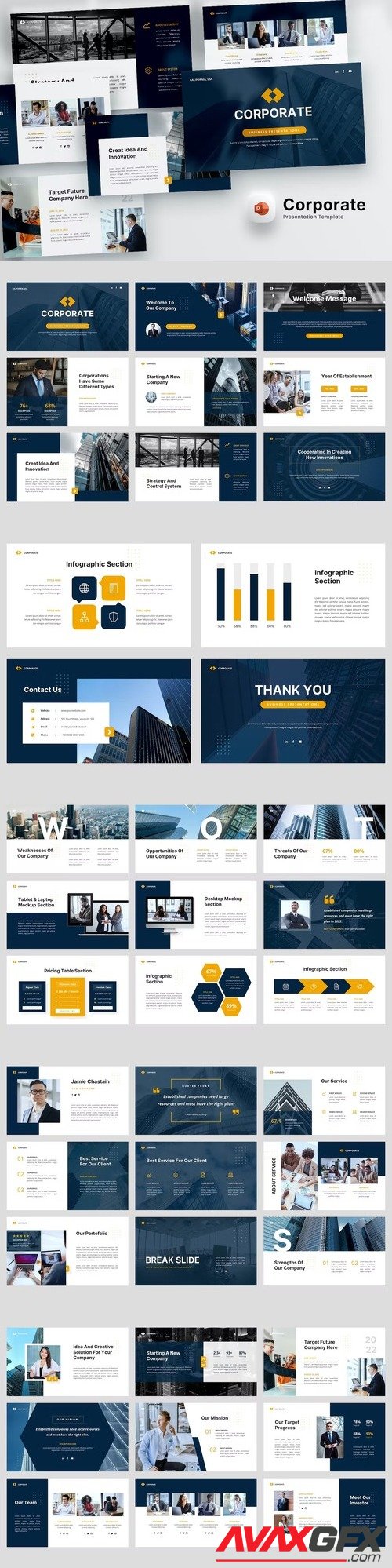 Corporate - Company Profile Powerpoint Template BJK7QGZ