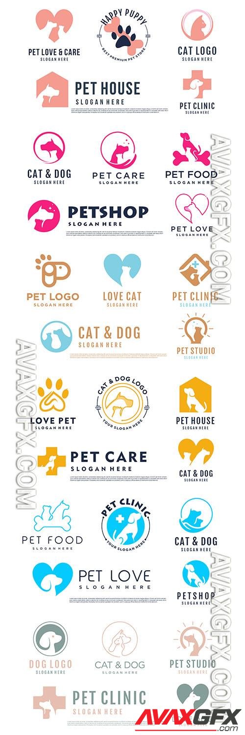 Vector pet logo design with creative unique element