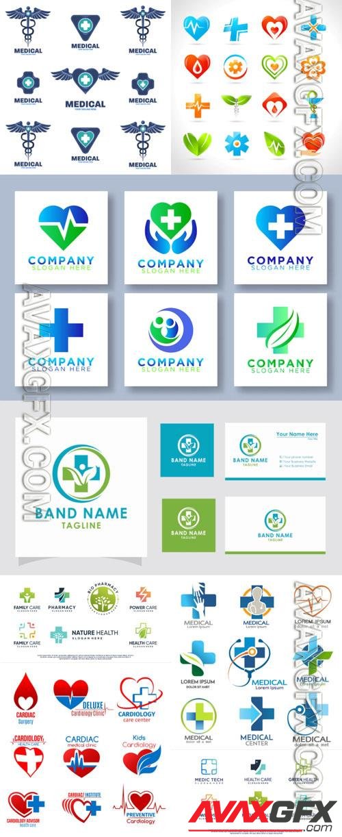 Medical vector set logo with creative element