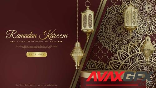 PSD elegant dark premium luxury ramadan podium