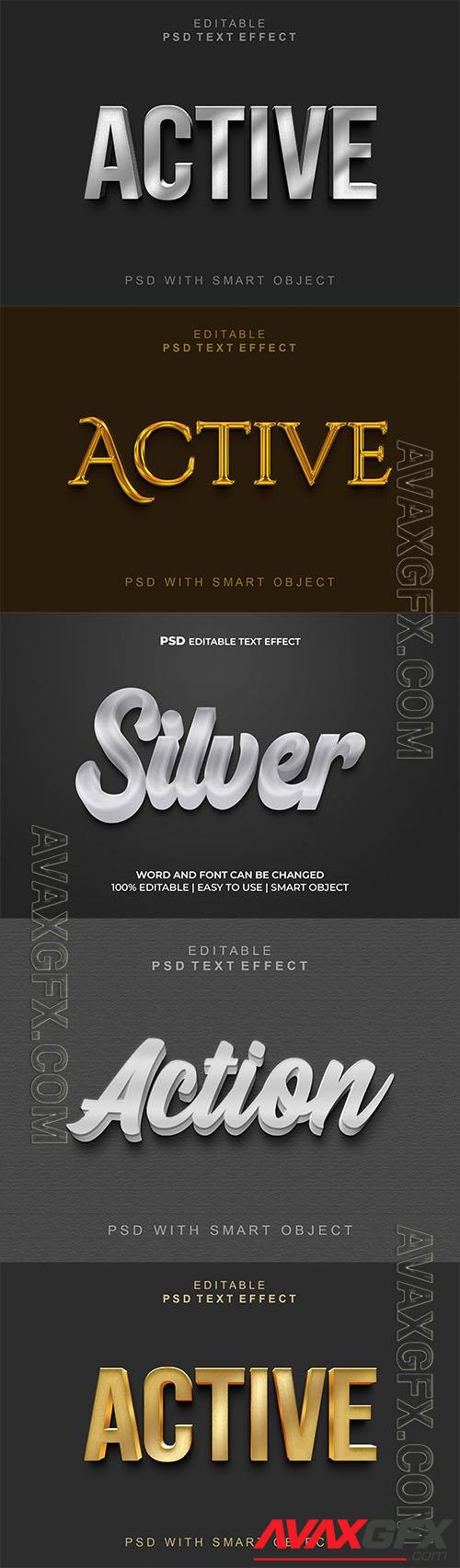 Psd style text effect editable set vol 158