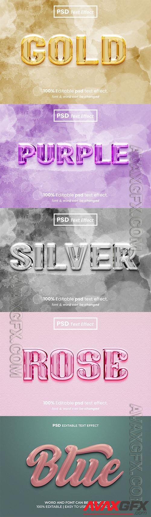 Psd style text effect editable set vol 156