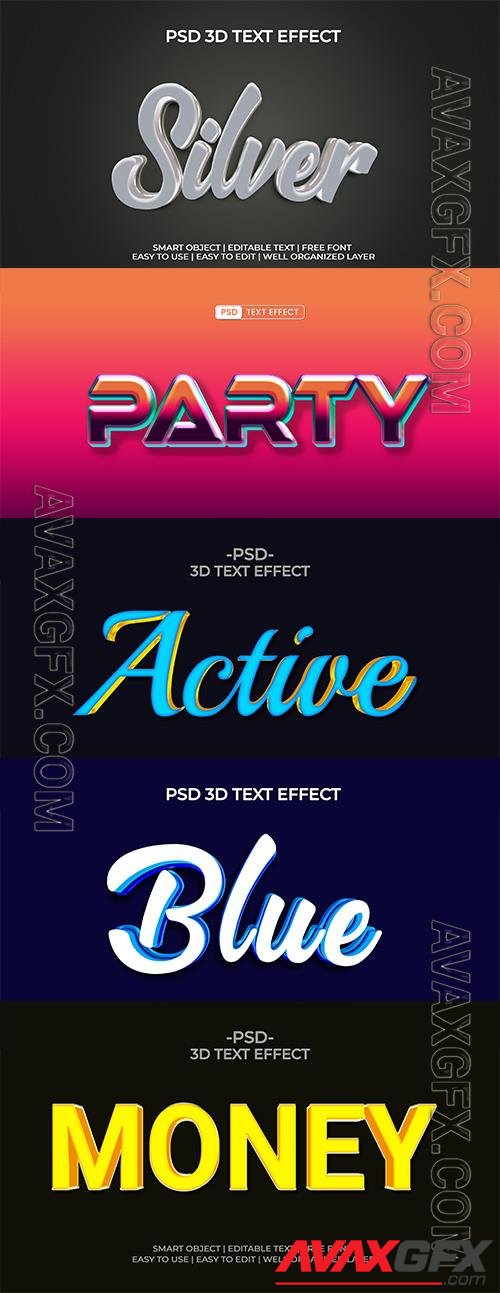 Psd style text effect editable set vol 154