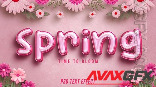 PSD spring beautiful floral editable text effect