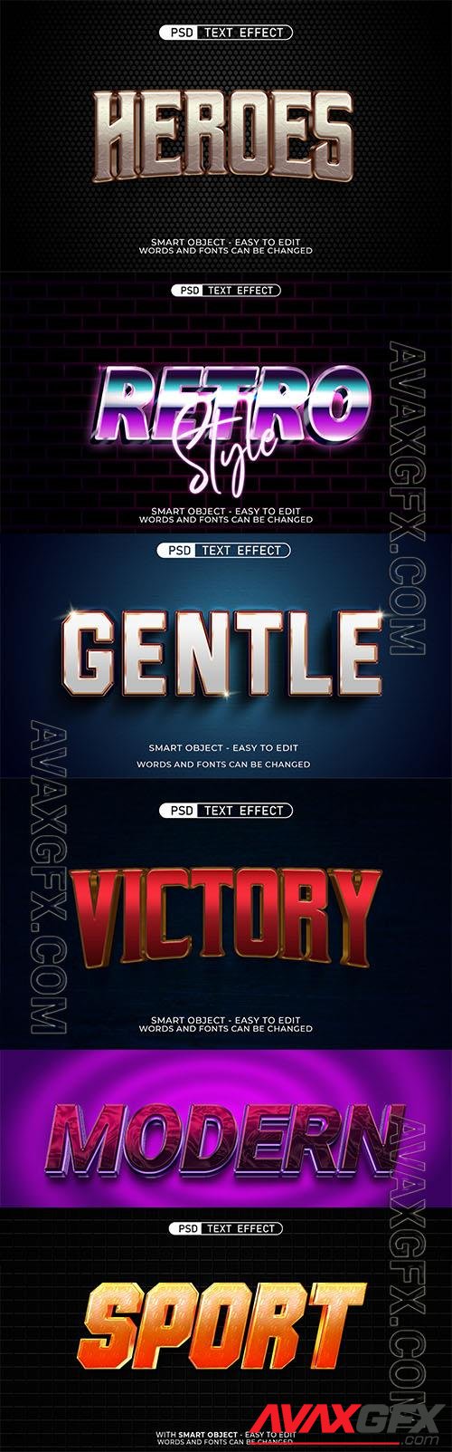 Psd style text effect editable set vol 160