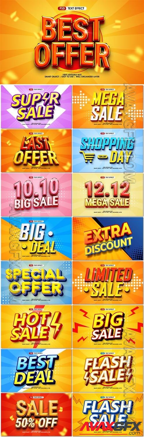 PSD mega sale 3d premium text style effect