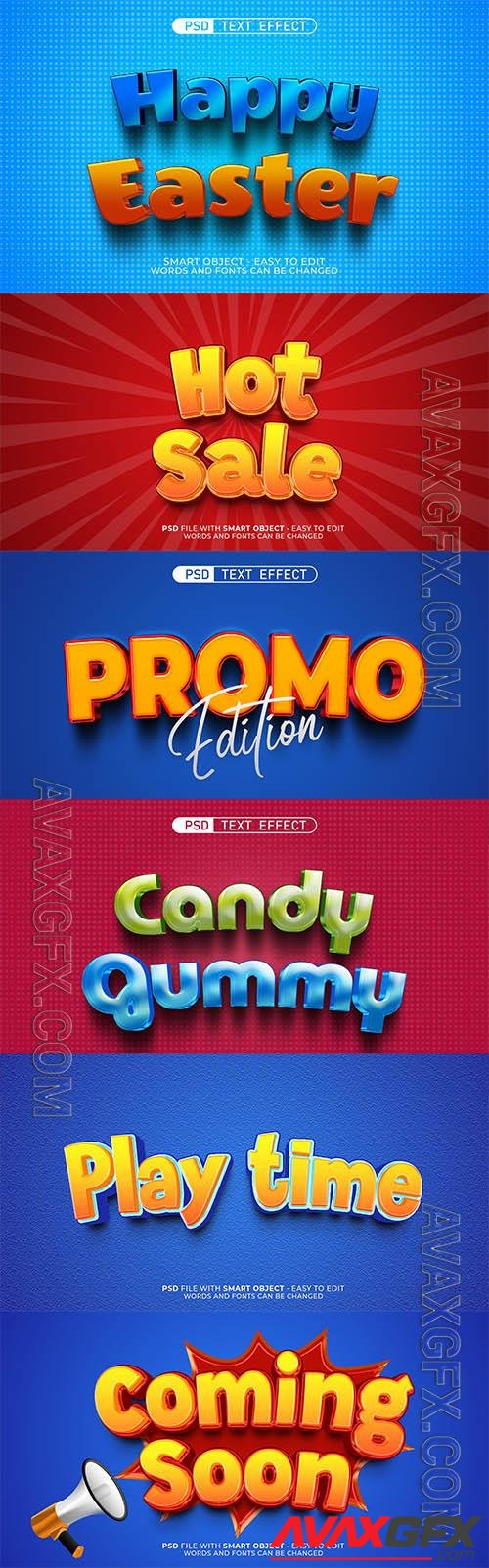 Psd style text effect editable set vol 157