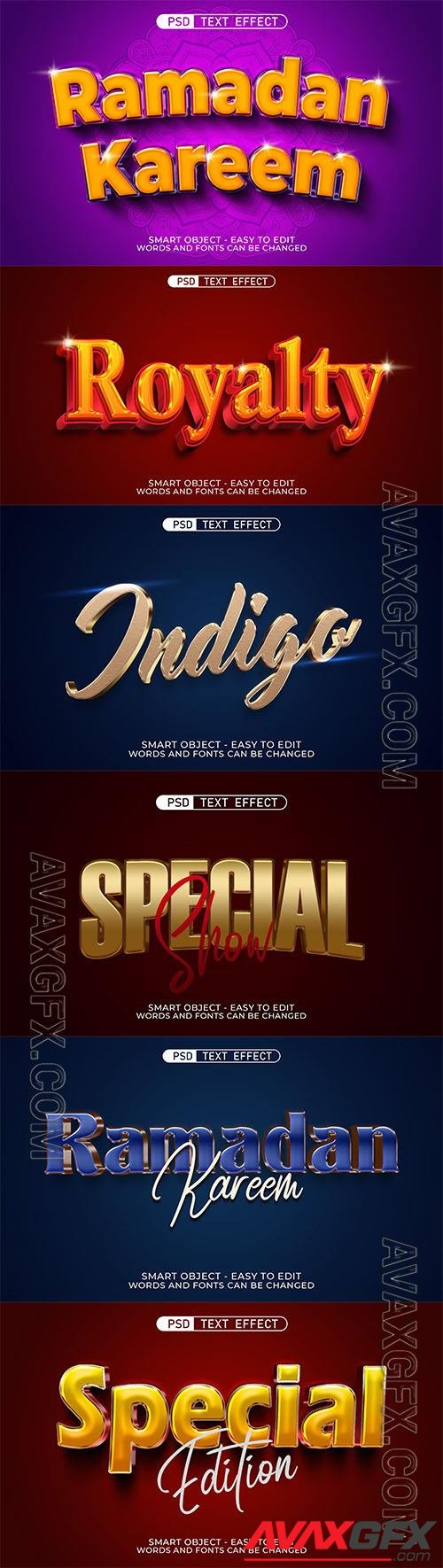 Psd style text effect editable set vol 156