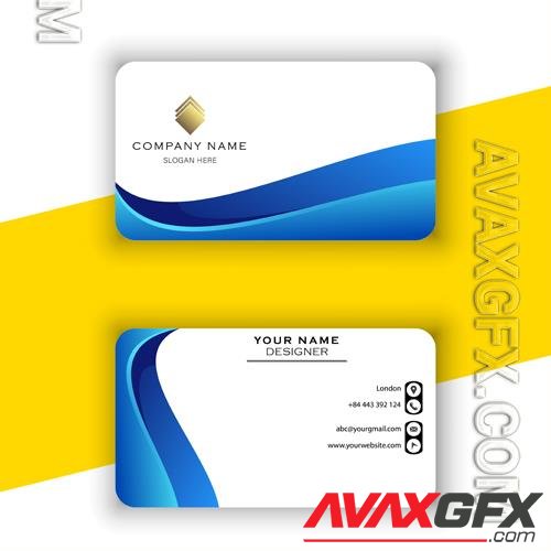 Vector modern blue business card template