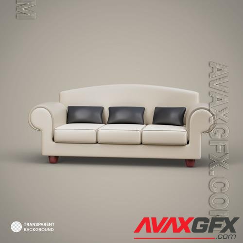 Luxury couch icon isolated 3d render psd illustration