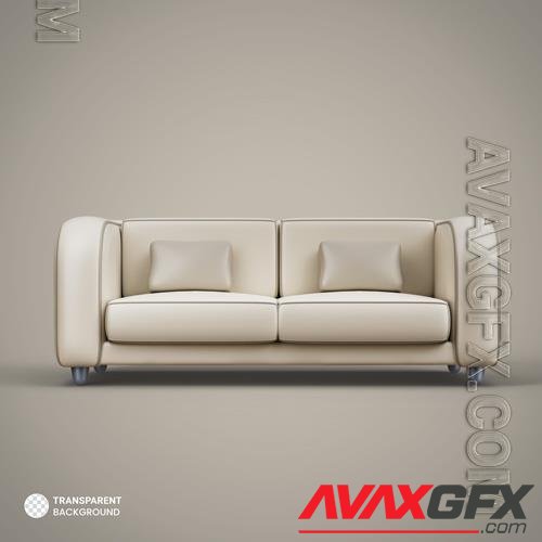 Luxury couch icon isolated 3d render illustration in psd