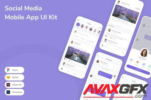 Social Media Mobile App UI Kit QWNA7X9