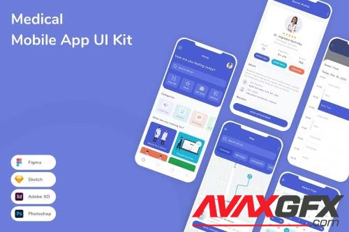 Medical Mobile App UI Kit 6L4E2RL