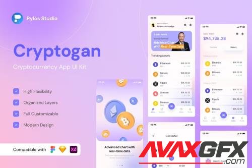 Cryptogan - Cryptocurrency App UI Kits DN83DQK