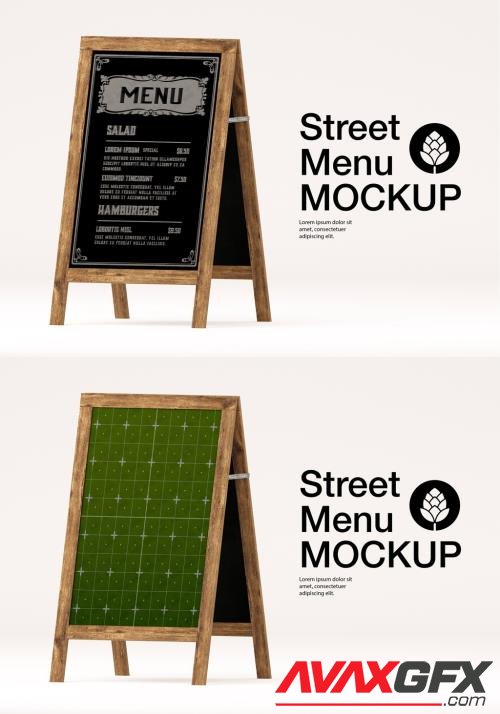 Adobestock - Street Menu Board Mockup 415071854