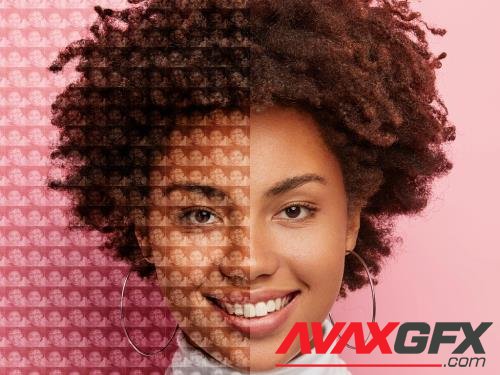 Adobestock - Face Mosaic Photo Effect Mockup 412286562