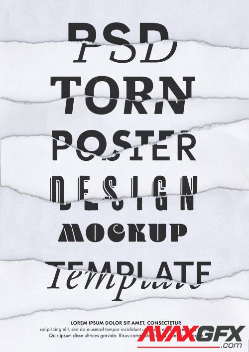 Adobestock - Mixed Torn Text Poster Layout 382477202