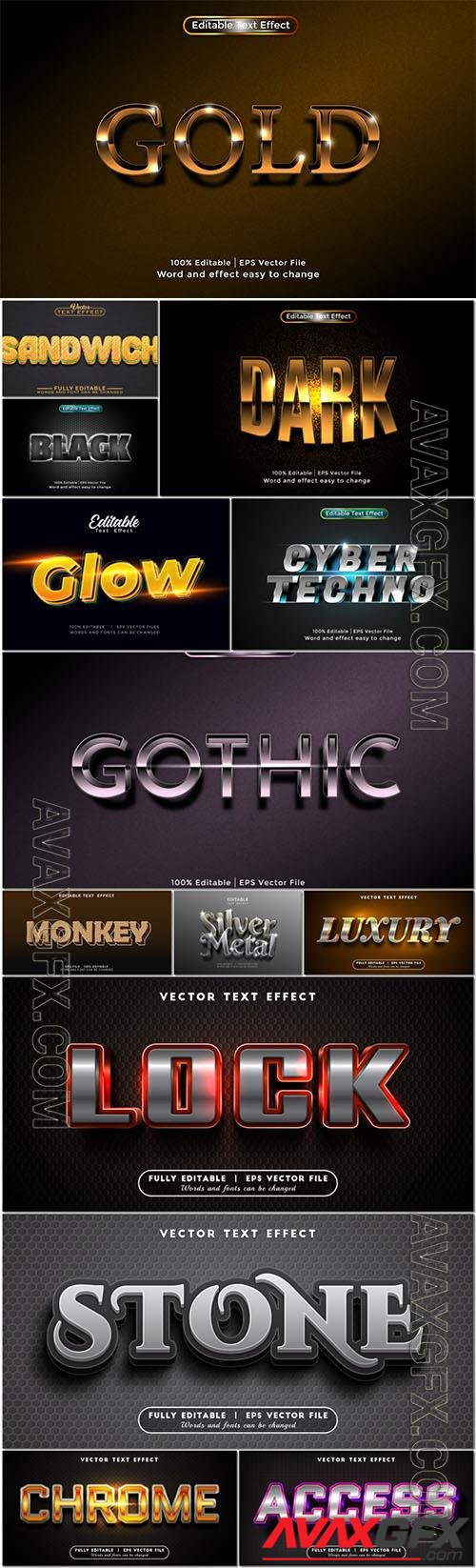 Stylish vector 3d text effects