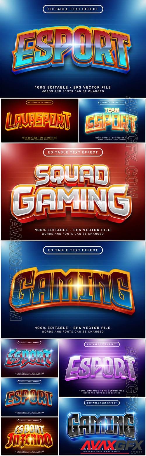 Vector gaming, sport 3d text effect