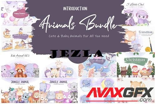 Cute Animals Bundle - 20 Premium Graphics