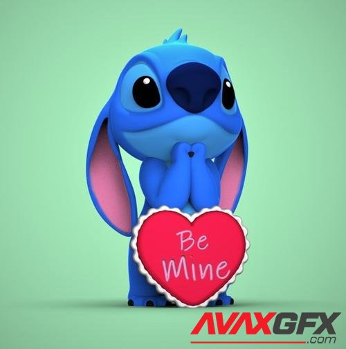 Be Mine Valentine s Stitch 3D Print