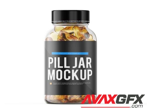 Adobestock - Essential Oil Pills In Transparent Jar Mockup 546885298
