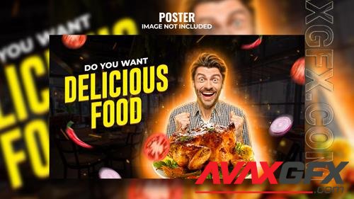 PSD food vlogger youtube thumbnail or web banner template design