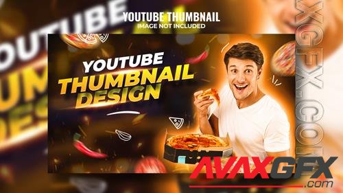 PSD  food vlogger video review youtube channel thumbnail and web banner template