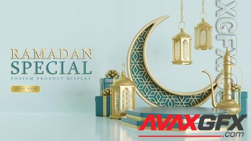 PSD luxury simple minimalist ramadan clean podium