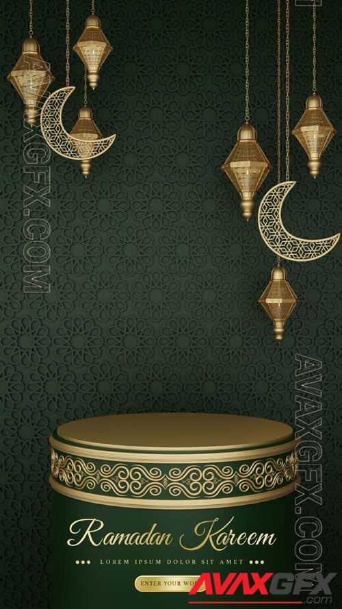 PSD luxury ramadan gold podium