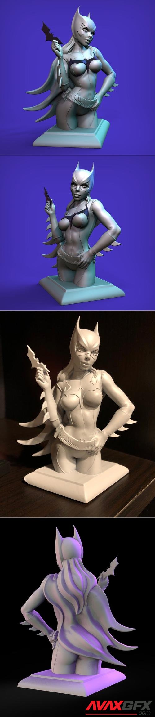 Mark Angres - Bat Girl Bust 3D Print