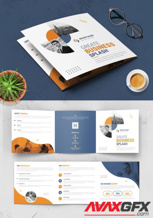 Brochure Layout with Orange Color Accents 525674997 [Adobestock]